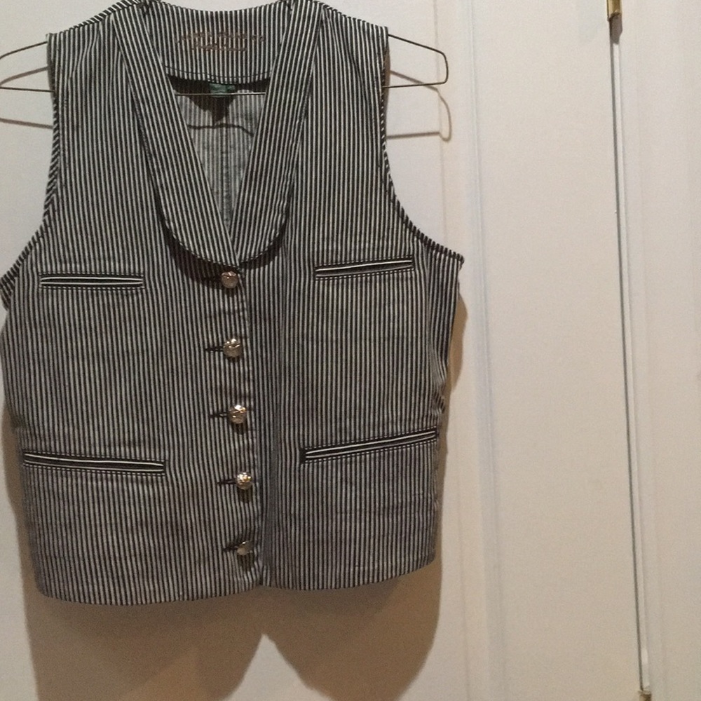 Women’s stripped denim vest